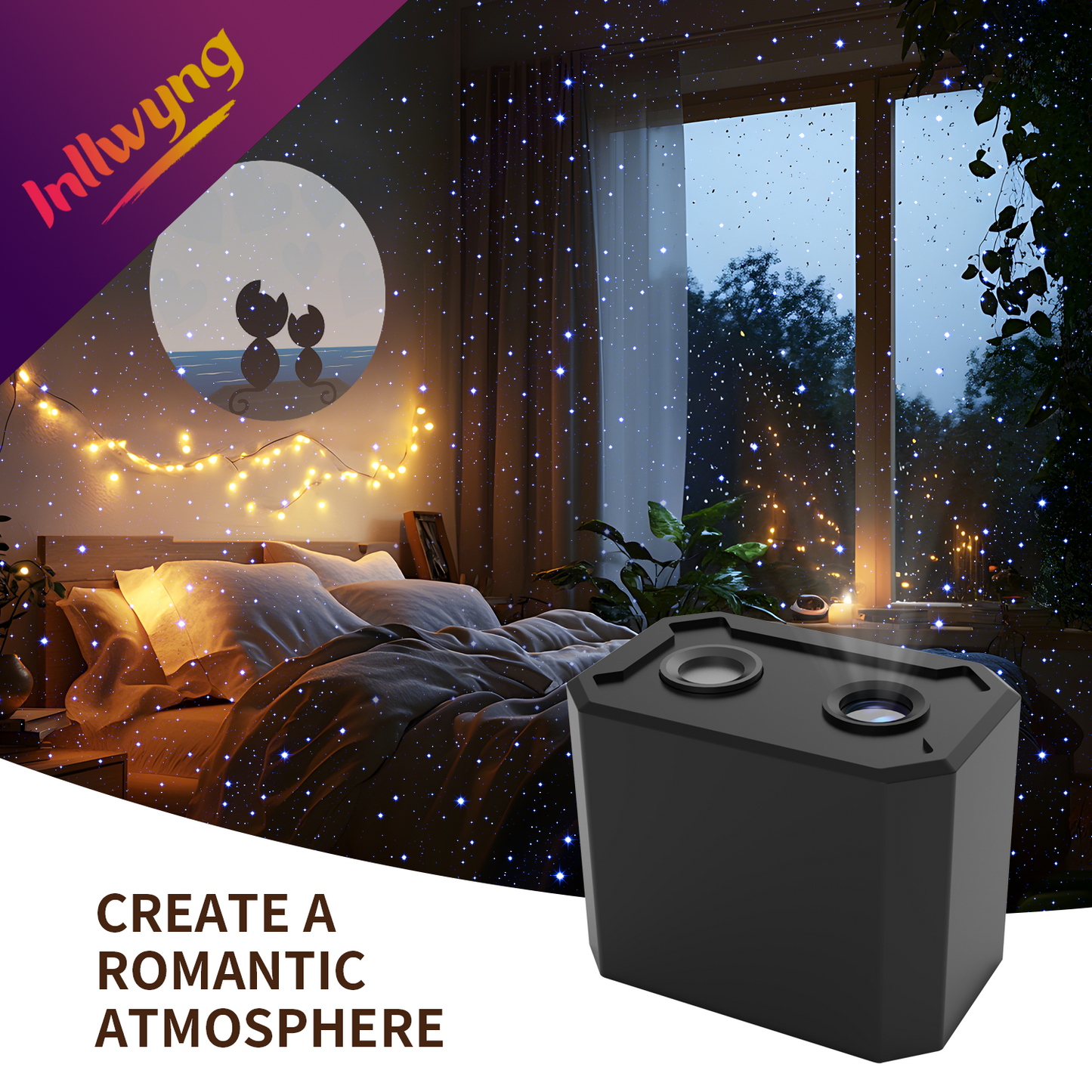 Starry Night Projector with Moon Design