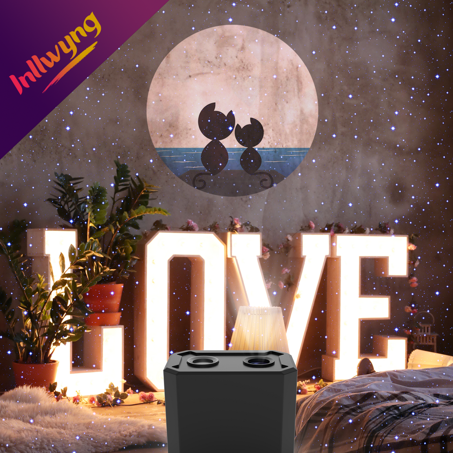 Starry Night Projector with Moon Design