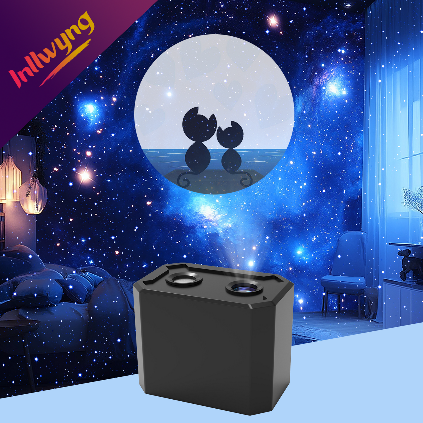 Starry Night Projector with Moon Design